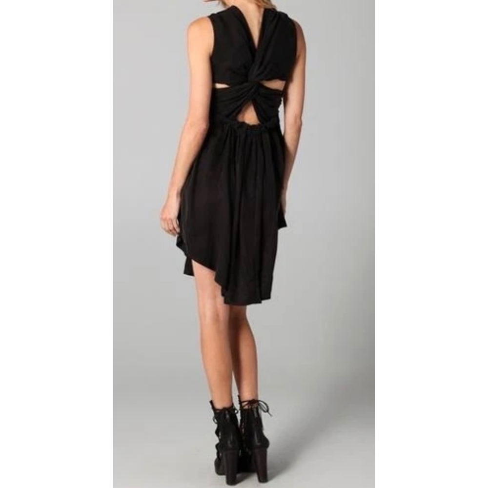 Ever Button Carlsbad Front Cutout Back Dress Womens Size P‎ Black Goth Chic NWT